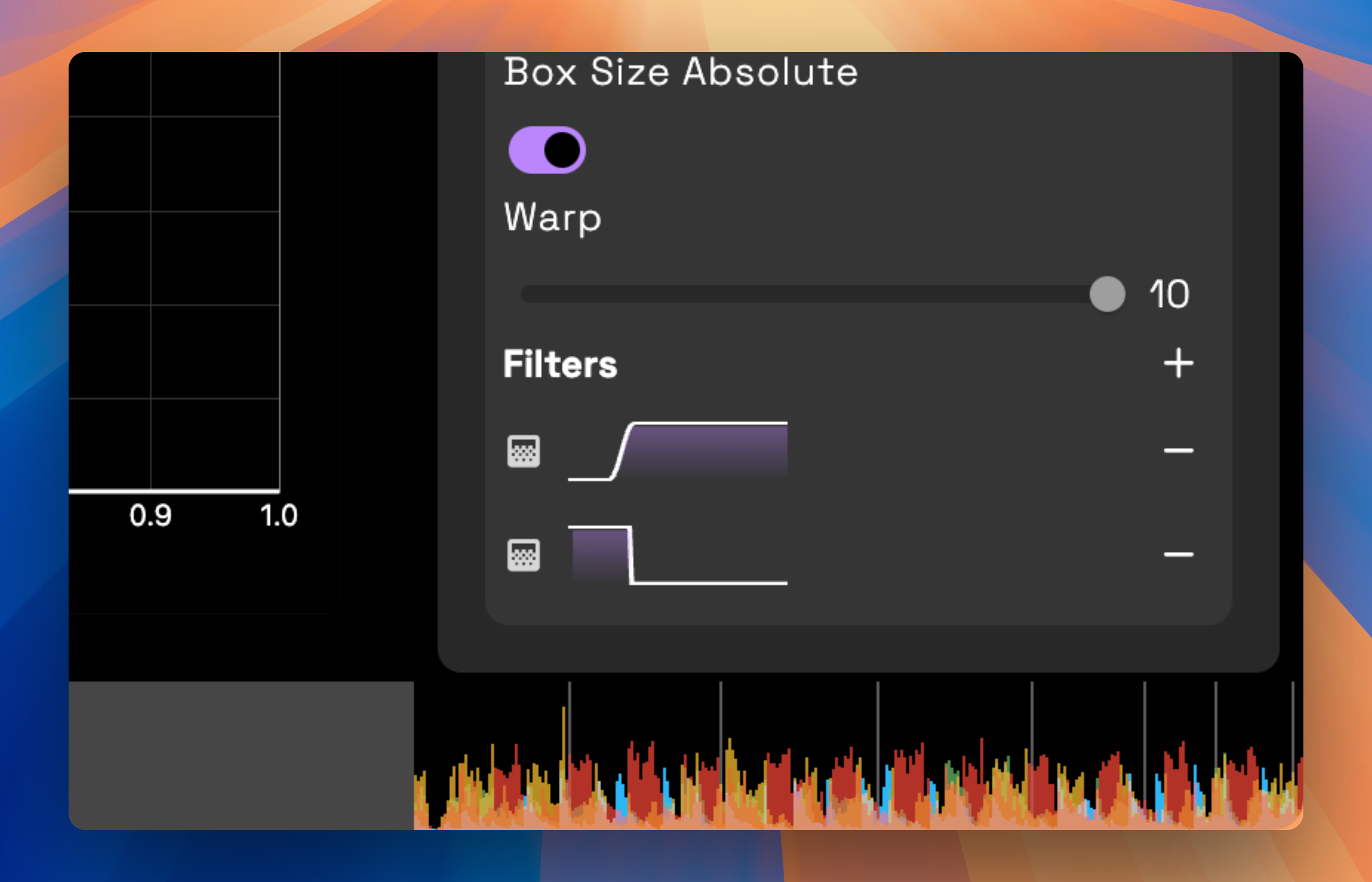 Screenshot of audio analysis graph.